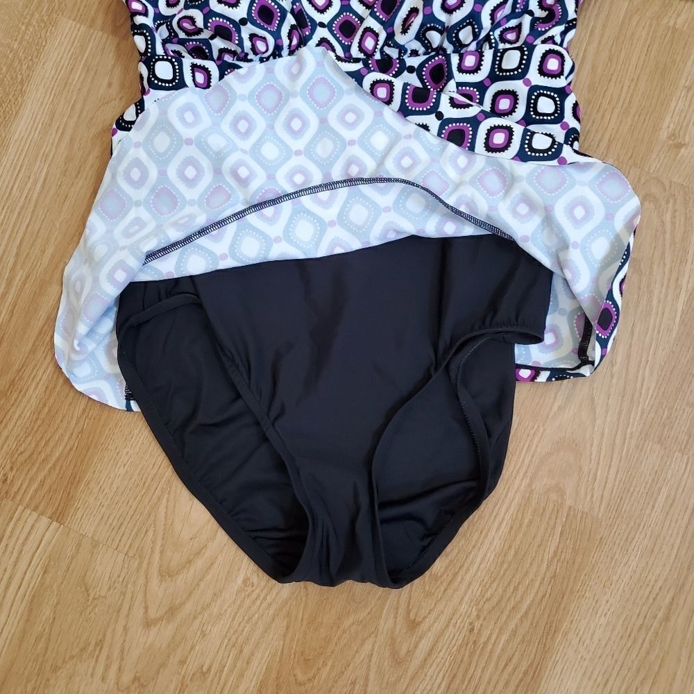 Swim Solutions Jewels Tiered Tummy Control 1-Piece - Picture 7 of 16